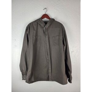 Molokai Surf Co Mens Long Sleeve Hooded Flannel Shirt XXL Gray